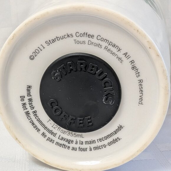 2011 STARBUCKS COFFEE COMPANY LIDDED CERAMIC TRAVEL MUG 355ML OR 12 FL OZ TEA - Picture 16 of 16
